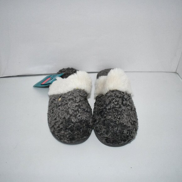 HomeTop Fuzzy Memory Foam Slippers, Grey, Size 9-10, Indoor House Shoes, NWT - Picture 1 of 6